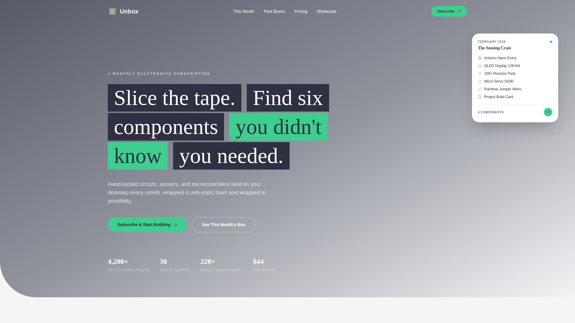 Unbox - Curated Electronics Landing Page Template