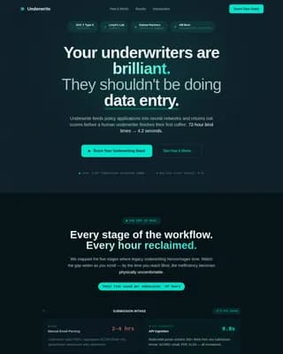 Underwrite - AI-Powered Risk Scoring Underwriting Landing Page Template