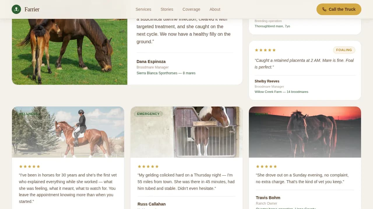Equestrian — Premium Veterinary Care Landing Page Template