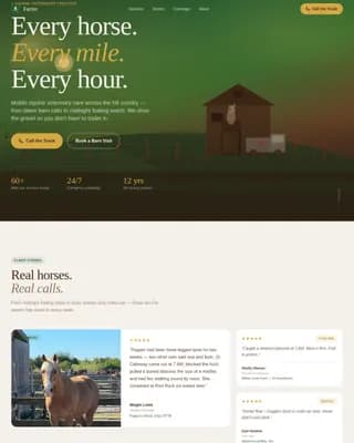 Equestrian — Premium Veterinary Care Landing Page Template