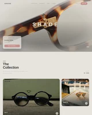 Shade - Bold Brutalist Sunglasses Brand Landing Page Template