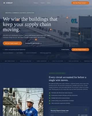 Conduit - Industrial Electrical Contractor Landing Page Template