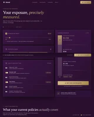 Shield - Precision Risk Dashboard Landing Page Template