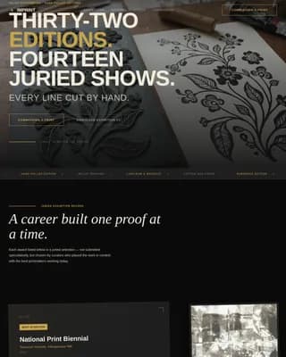 Imprint - Bold Brutalist Printmaker Portfolio Landing Page Template