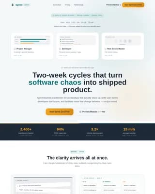 Sprint - Agile Scrum Mastery Online Course Landing Page Template