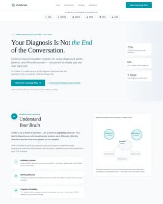 Calibrate - Structured Adhd Patient Education Landing Page Template