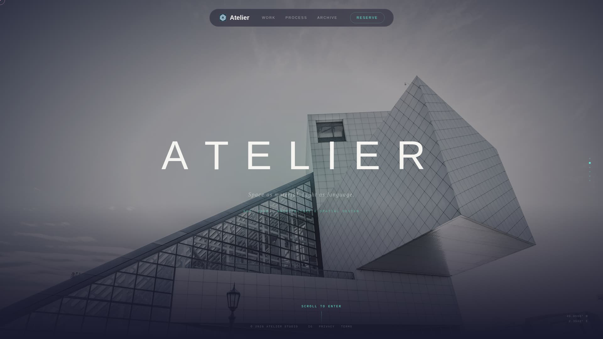 Architect Profile Pre-Launch Website Template