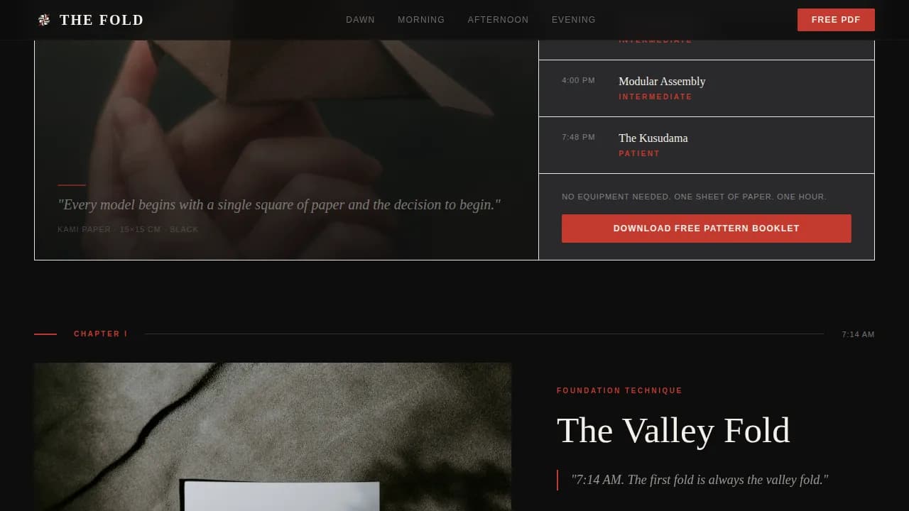 Fold - Editorial Origami Course Landing Page Template