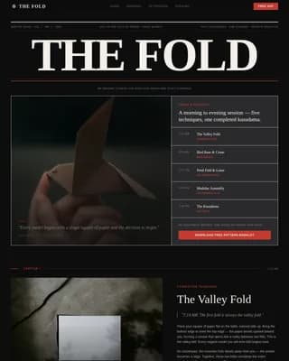 Fold - Editorial Origami Course Landing Page Template