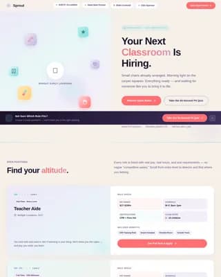 Sprout — Dynamic Childcare Careers Landing Page Template