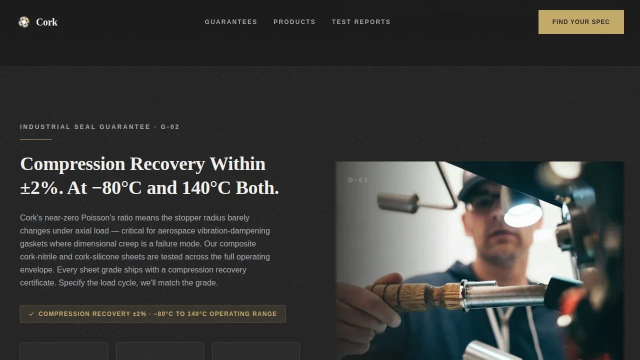 Cork - Precision-Engineered Industrial Manufacturer Landing Page Template