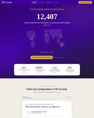 Concierge - Personalized Hotel Management School Landing Page Template
