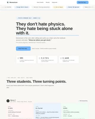 Momentum - Family First Physics Homework Help Landing Page Template