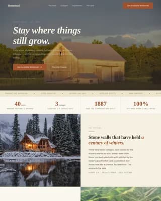 Homestead - Rustic Farm Stay Resort Landing Page Template