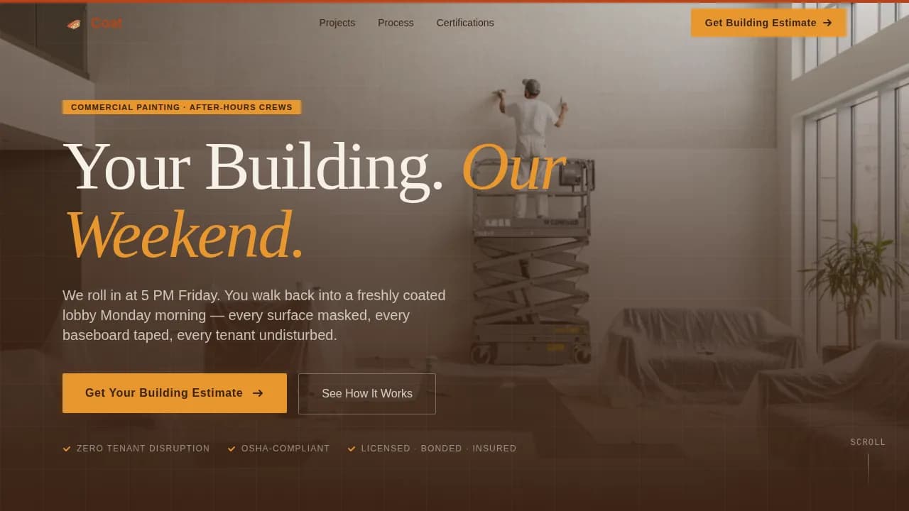 Coat - Weekend Crew Commercial Painting Landing Page Template