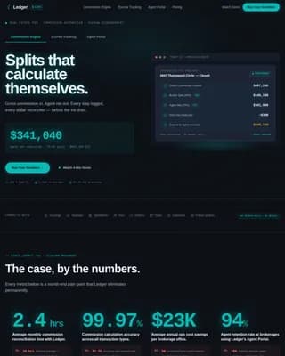 Revenue — Residential Commission Accounting Landing Page Template