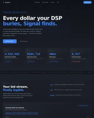 Signal - Real Time Programmatic Spend Command Center Landing Page Template