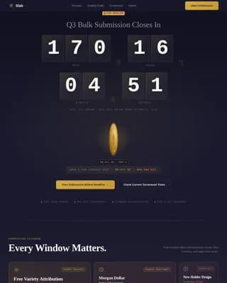 Slab - Premium Coin Grading Service Landing Page Template