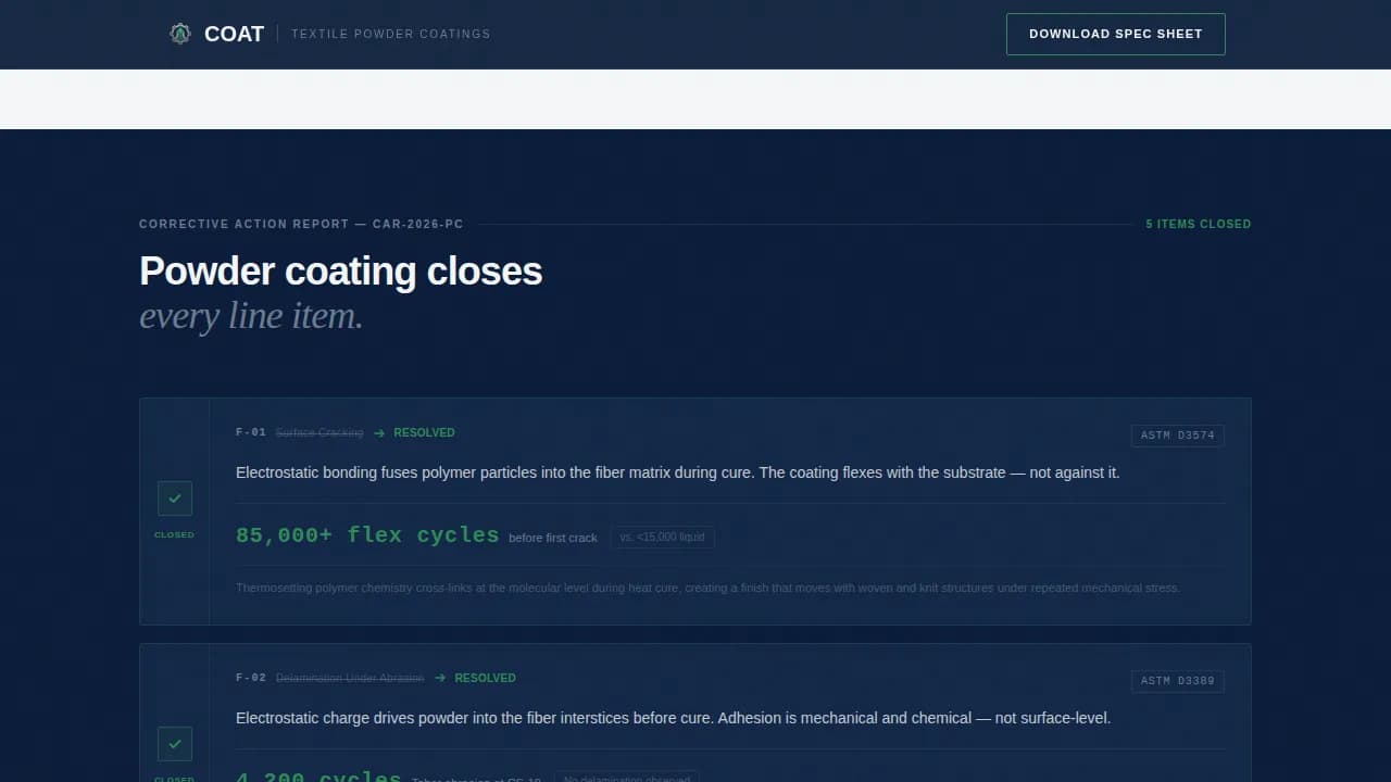Seal — Industrial Powder Coating Landing Page Template