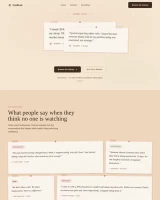 Syndicate - Healing Space Crypto Traders Mastermind Landing Page Template