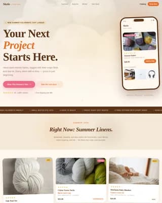 Skein - Seasonal Craft Yarn Shop Landing Page Template