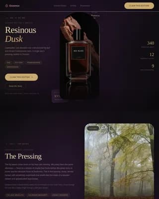 Essence - Luxe Minimal Artisan Fragrance Landing Page Template
