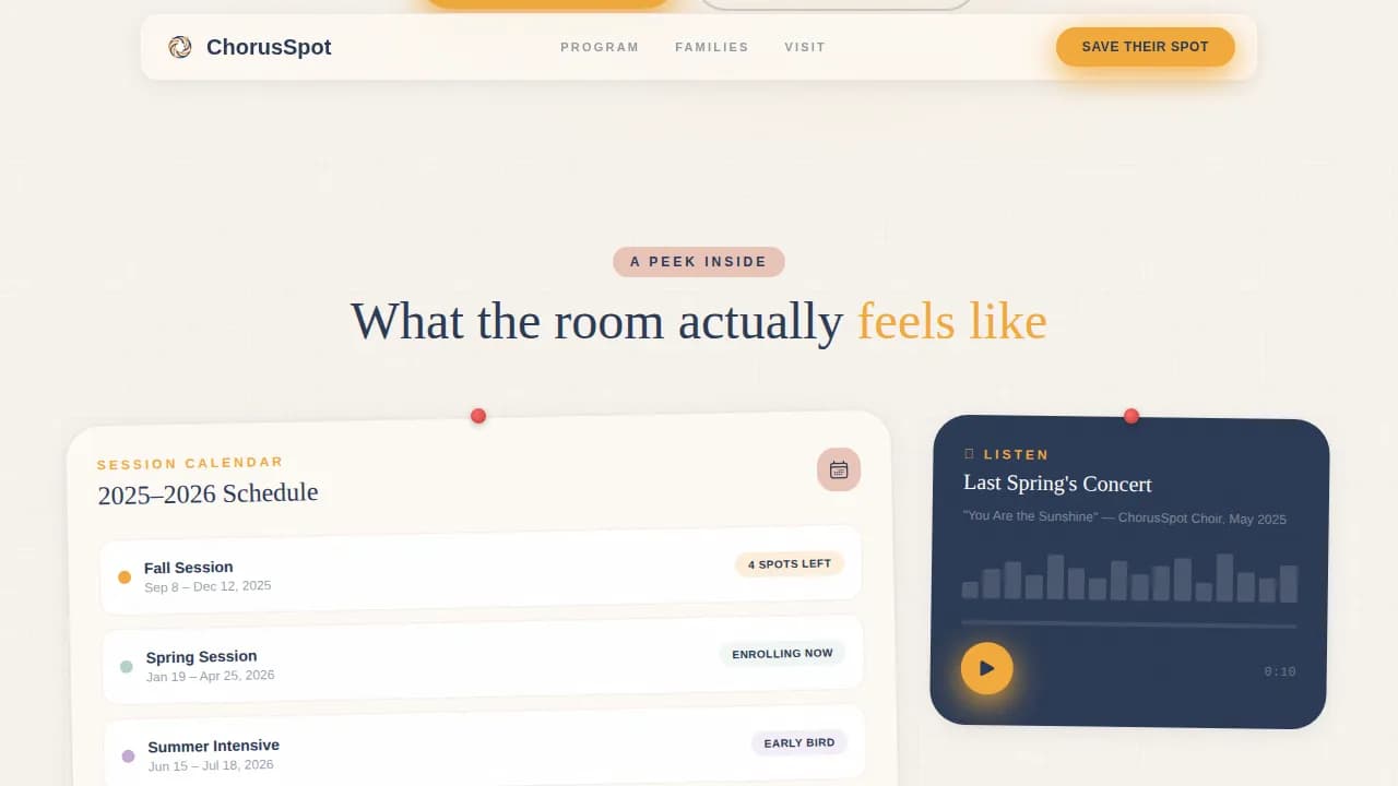 Harmony — Warm Community Choir Landing Page Template