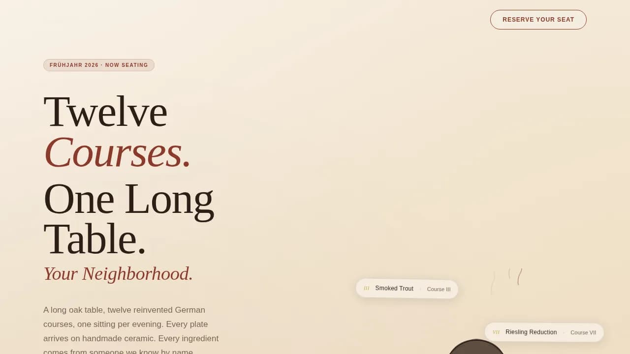 Taste — Warm German Tasting Landing Page Template