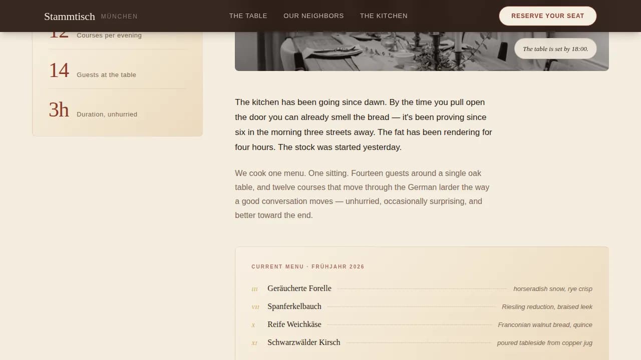 Taste — Warm German Tasting Landing Page Template