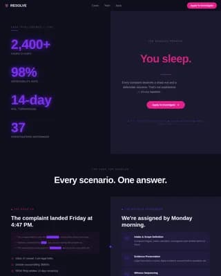 Resolve - High Stakes Workplace Investigation Recruitment Landing Page Template