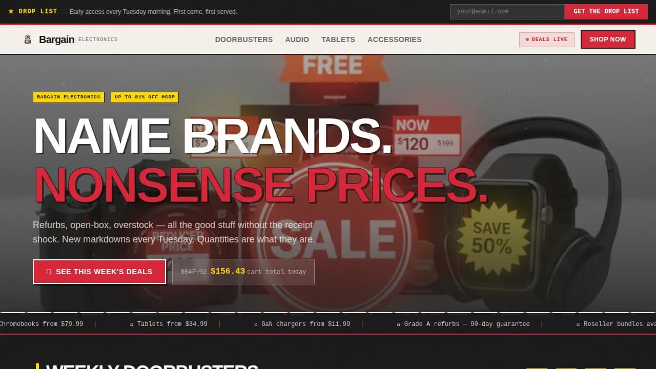 Savings — Exclusive Consumer Electronics Landing Page Template