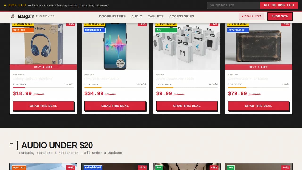 Savings — Exclusive Consumer Electronics Landing Page Template