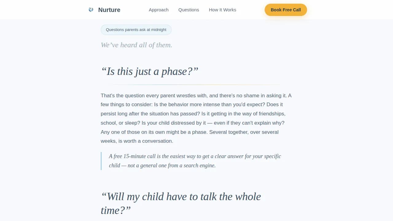 Support — Expert Child Psychology Landing Page Template