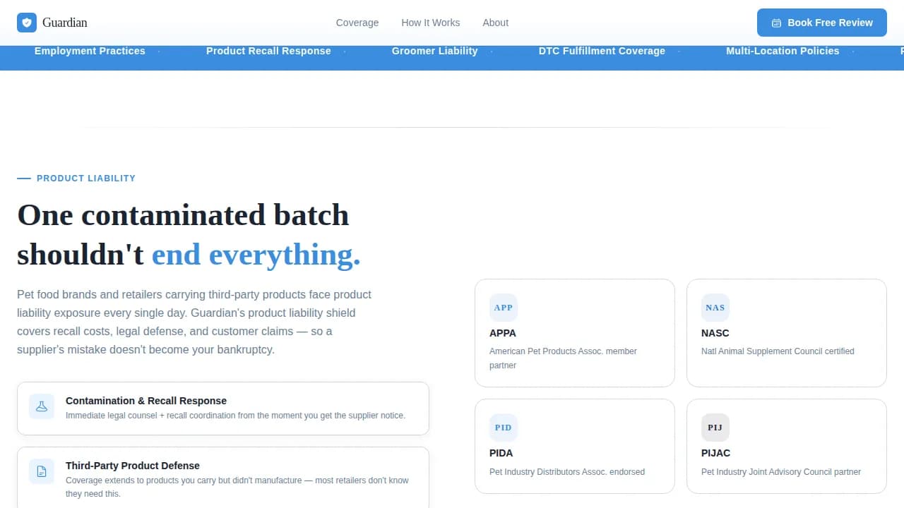Protector — Trusted Pet Store Landing Page Template
