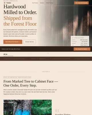 Lumber — Bespoke Wood Manufacturer Landing Page Template