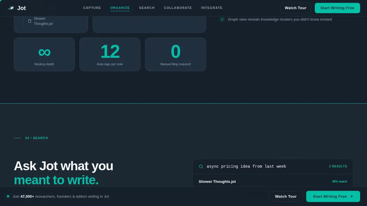 Capture — Intelligent Note App Landing Page Template