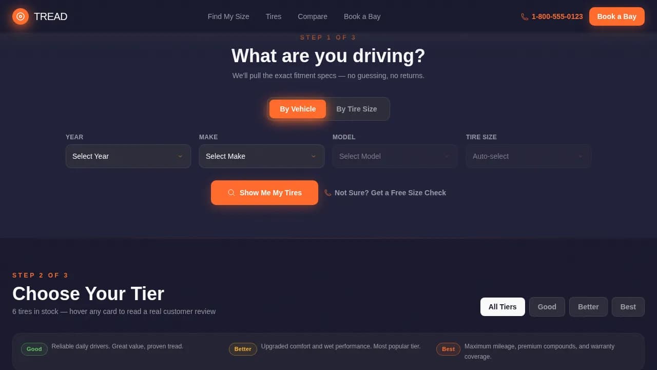 Grip — Reliable Tire Marketplace Landing Page Template