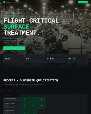 Anodize - Aerospace Surface Treatment Finishing Landing Page Template
