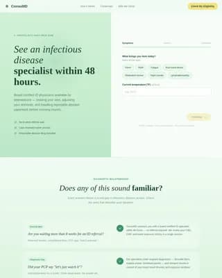 Infectivist — Specialist Telemedicine Landing Page Template