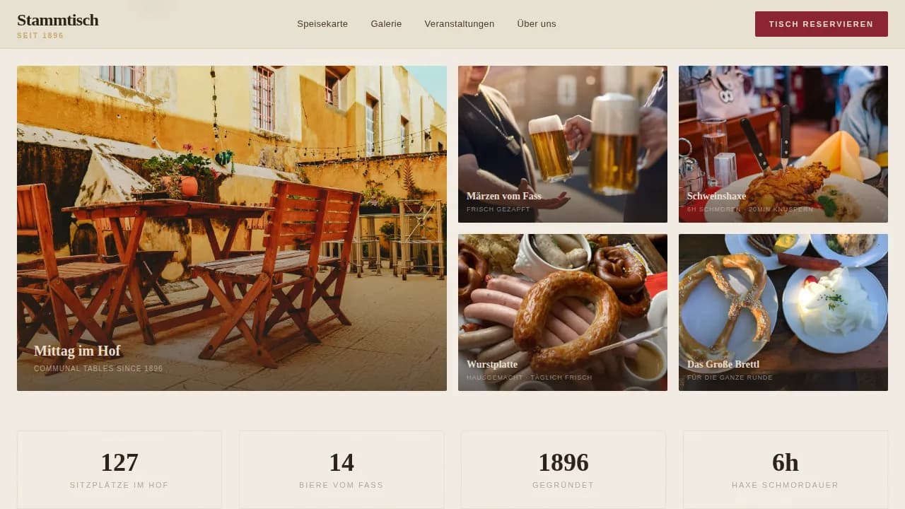 Haus — Authentic Bavarian Biergarten Landing Page Template