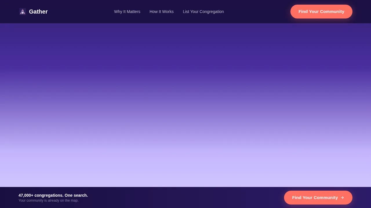 Commune — Faith Discovery App Landing Page Template