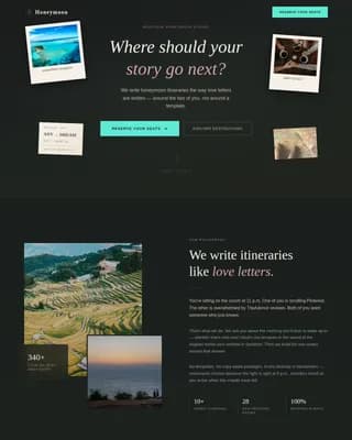 Honeymoon - Immersive Couples Escape Planning Landing Page Template