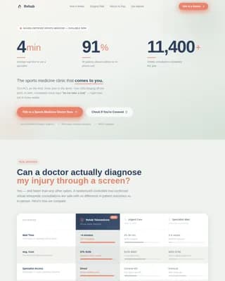 Swift — Telehealth Sports Medicine Landing Page Template