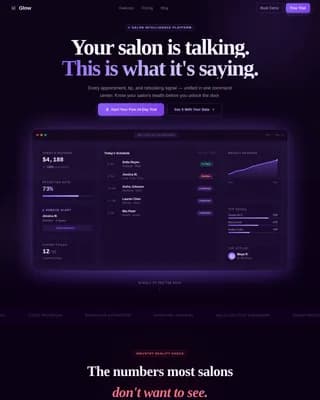 Radiance — Intelligent Salon Management Landing Page Template