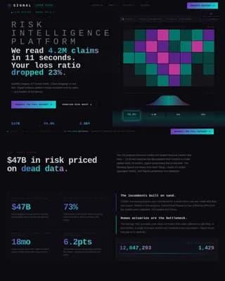 Signal - Brutalist AI Risk Scoring Landing Page Template