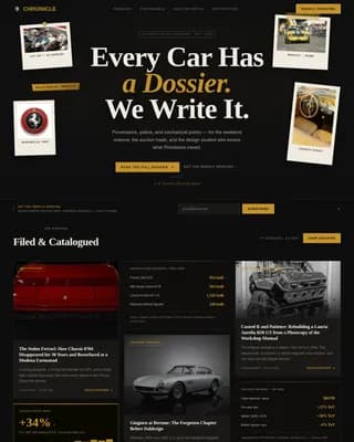 Chronicle — Vintage Automobile Landing Page Template