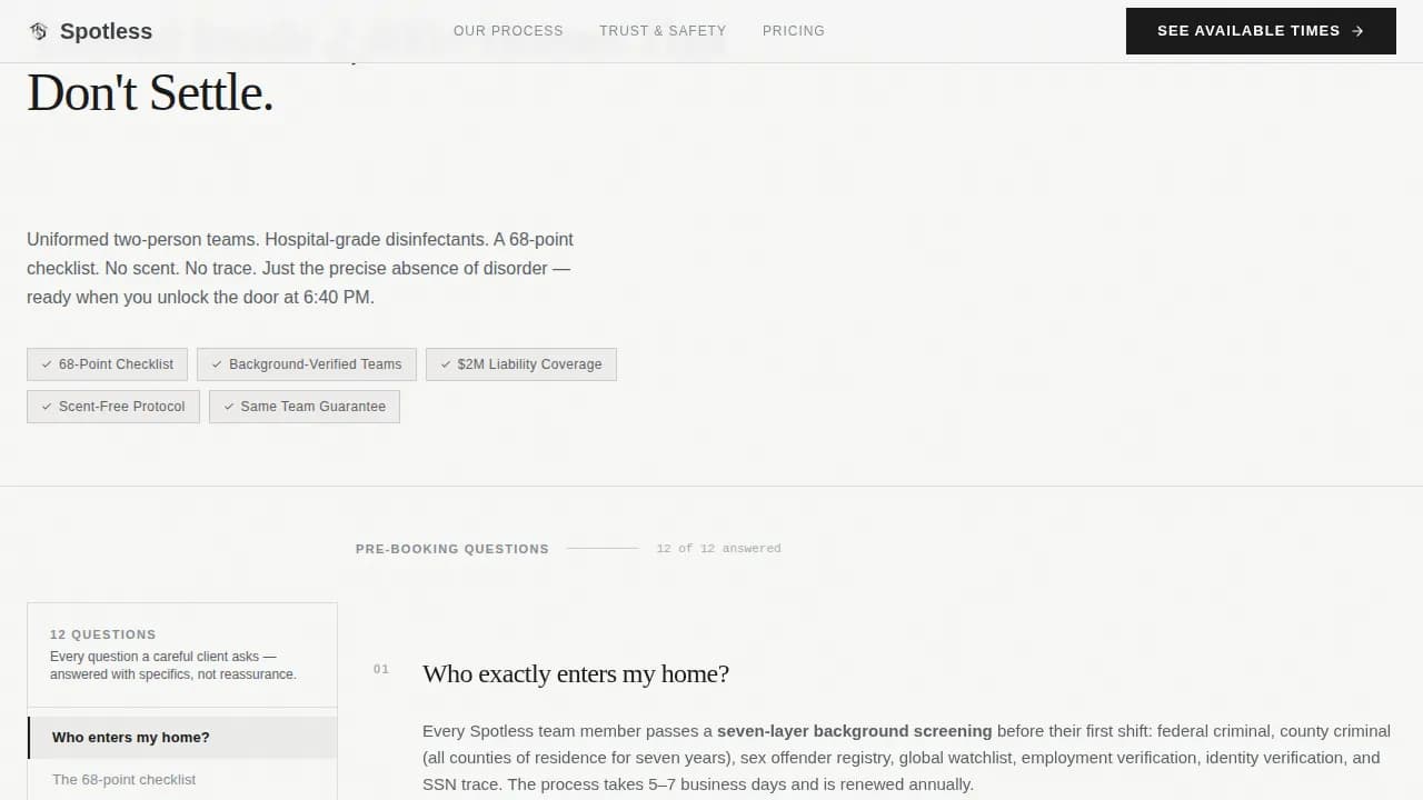 Pristine — Luxury Housekeeping Service Landing Page Template