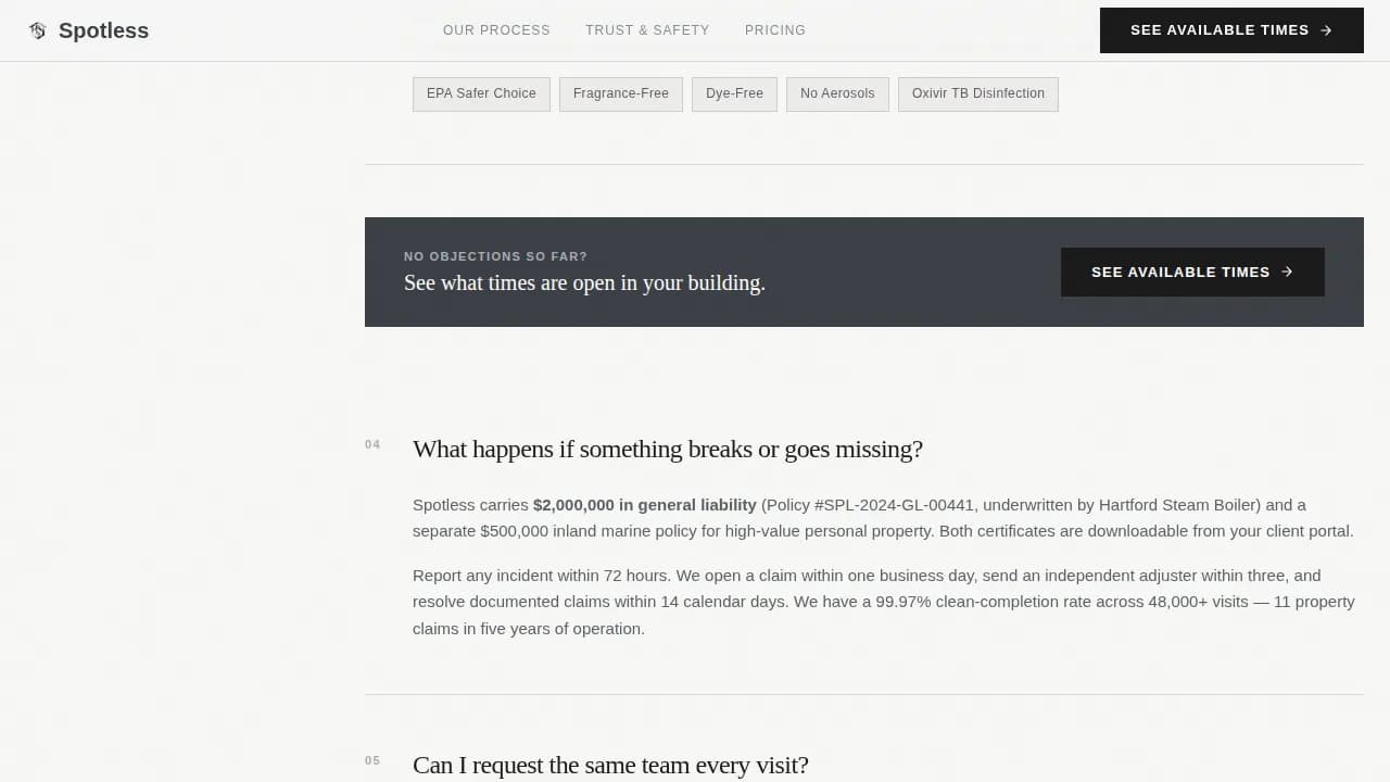 Pristine — Luxury Housekeeping Service Landing Page Template