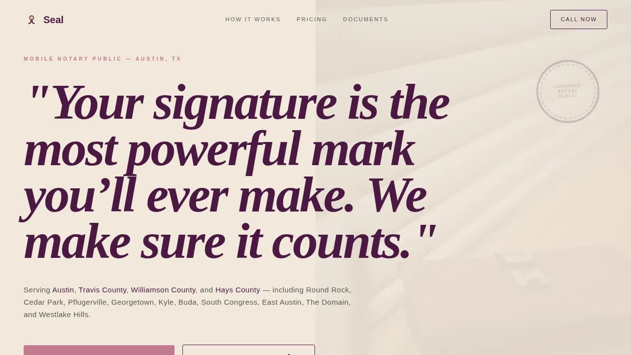 Notarize — Trusted Mobile Service Landing Page Template