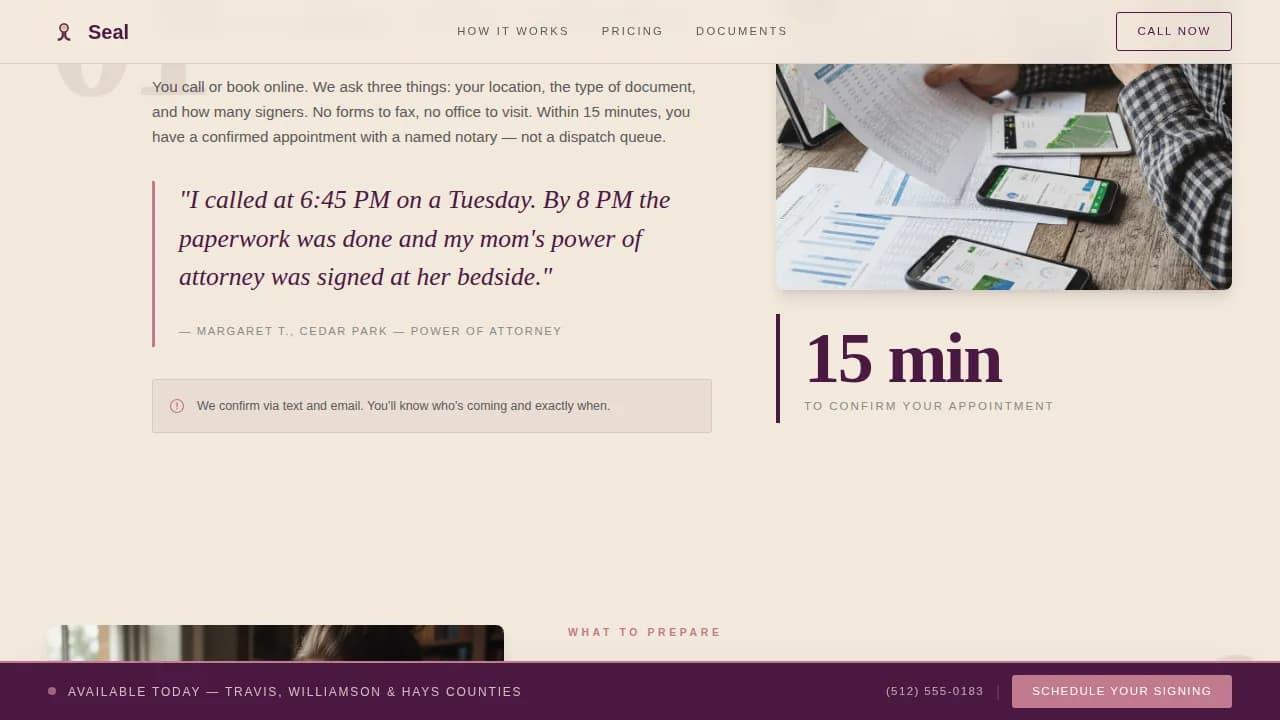 Notarize — Trusted Mobile Service Landing Page Template